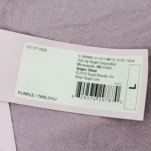 Wild Fable Shirt Womens L Purple Long Sleeve Cropped Top Relaxed Fit Crew Neck - Picture 3 of 8